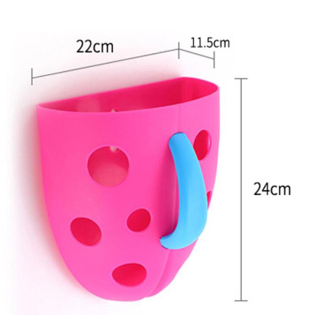 Sucker & Self Hanging Hook Bathing Toys Storage Box Bathroom Wall Pink