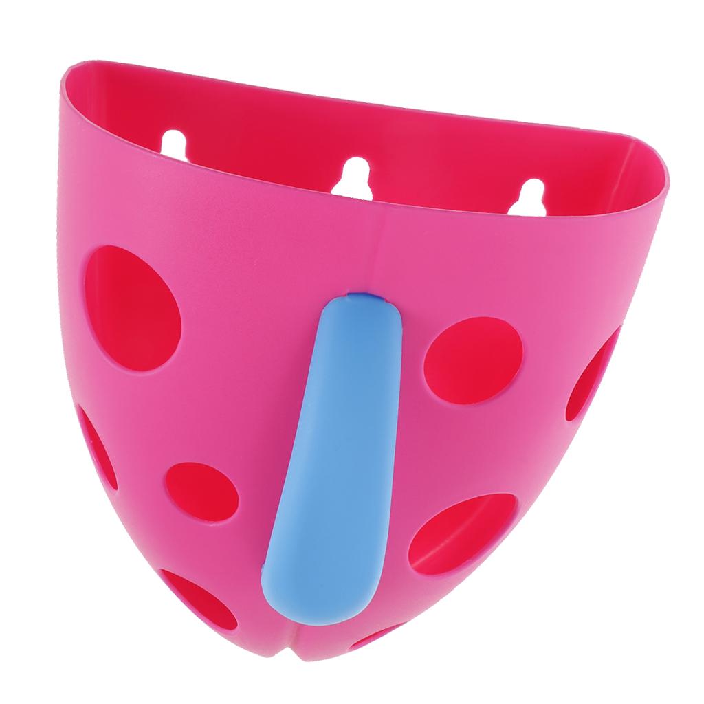 Kids Baby Sucker & Self Hanging Hook Bathing Toys Storage Box Bathroom Accessories –Pink