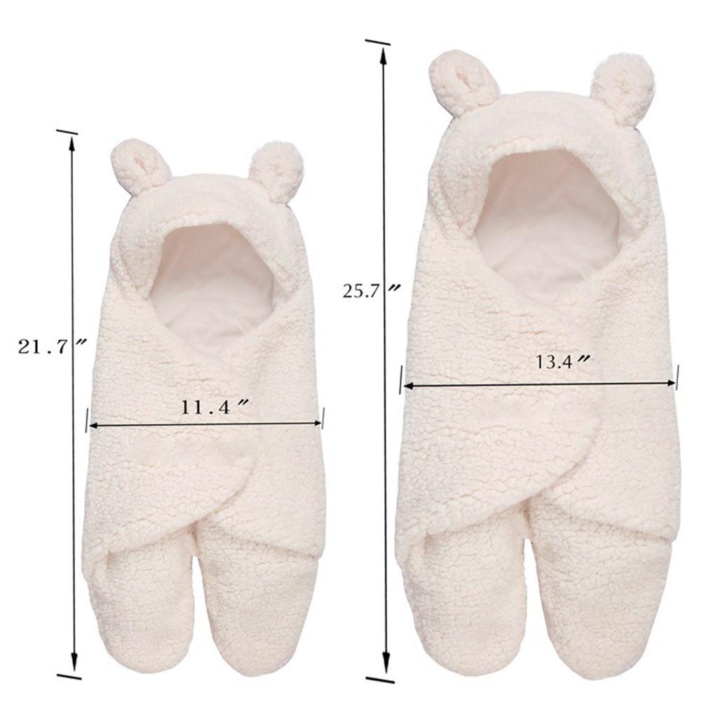 Infant Swaddle Wrap Baby Bedding Blanket Sleeping Bag  White for 3-6 months
