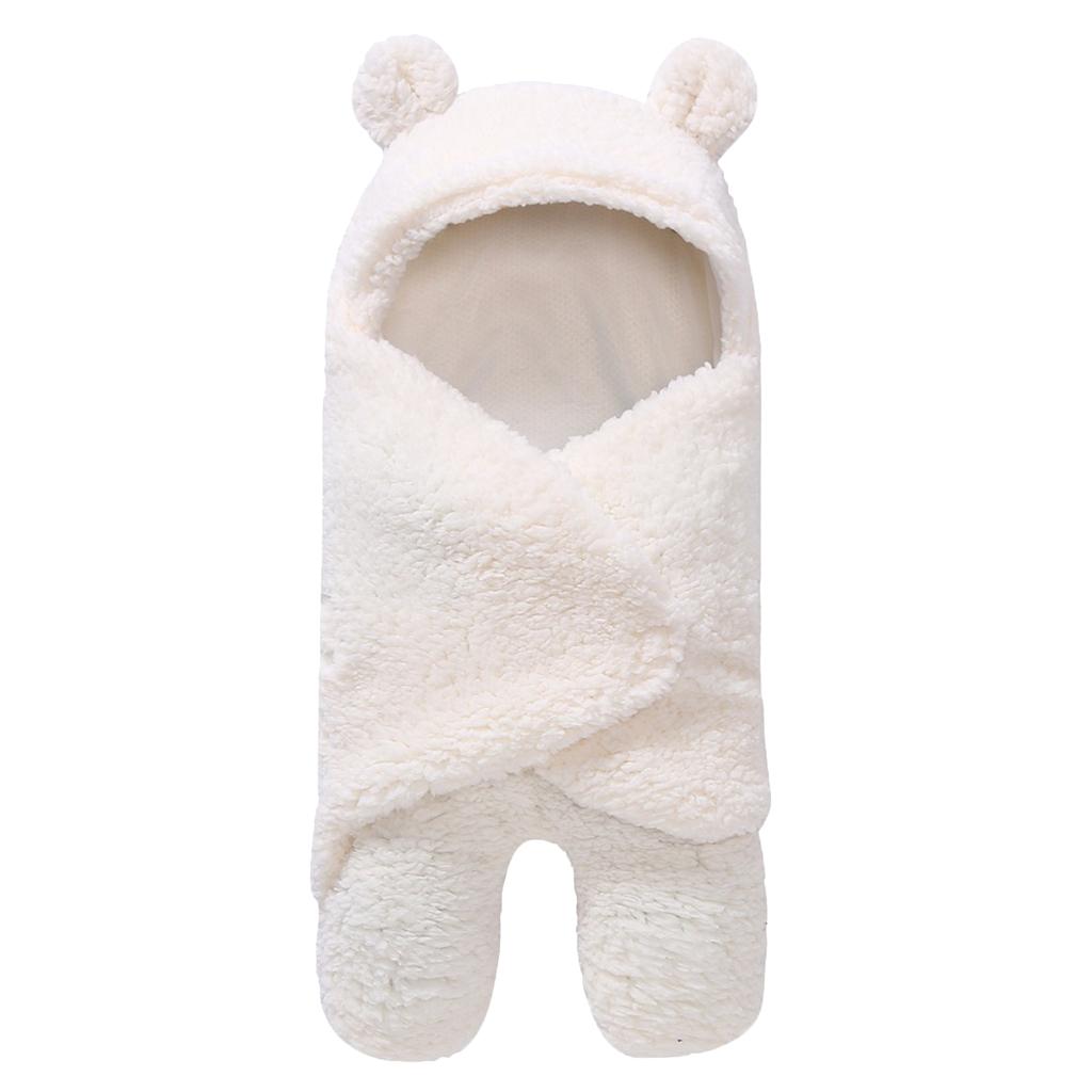 Infant Swaddle Wrap Baby Bedding Blanket Sleeping Bag  White for 3-6 months