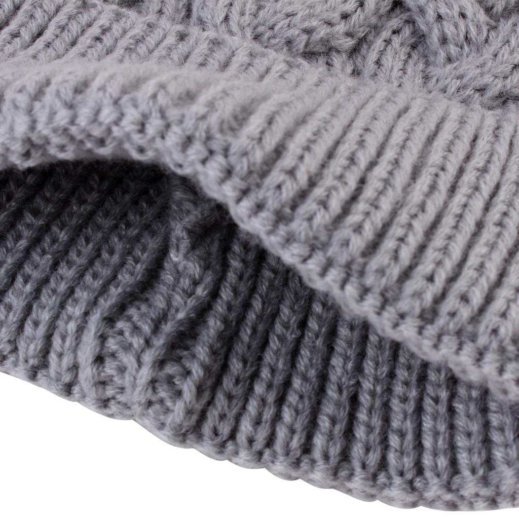 Kids Winter Warm Hat Baby Beanie Pom Pom Knit Cap for Girls and Boys Grey