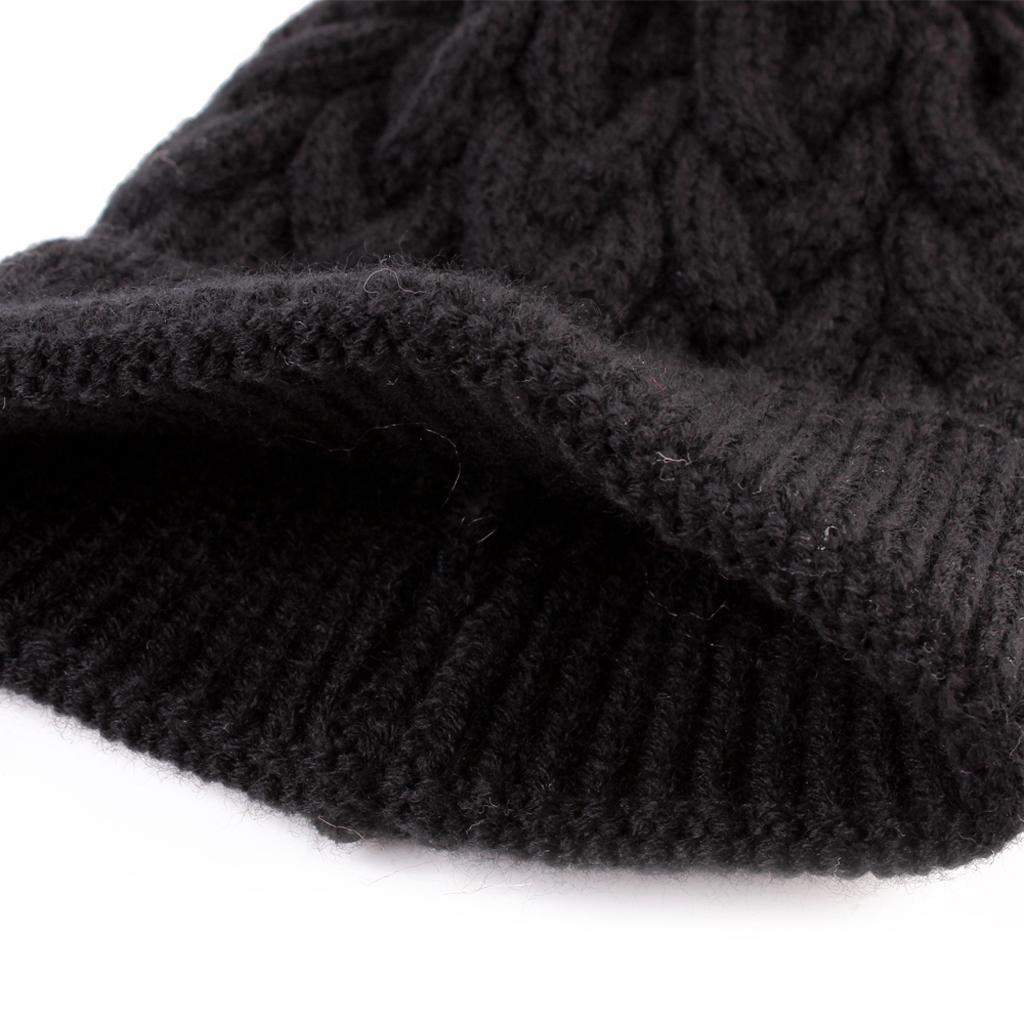 Kids Winter Warm Hat Baby Beanie Pom Pom Knit Cap for Girls and Boys Black
