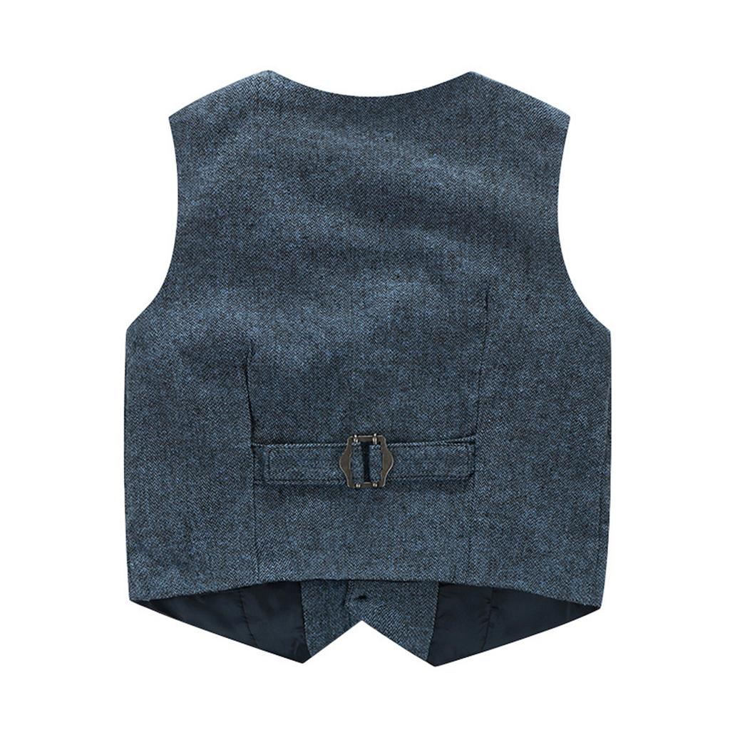 Baby Boy's Cotton Long-Sleeved Gentleman Suit 3 Pieces  Gray blue - 100cm(3T)