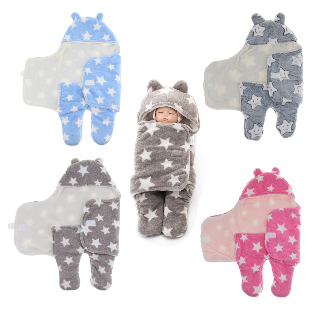 Infant Swaddle Wrap Baby Bedding Blanket Wearable Sleeping Bag Gray