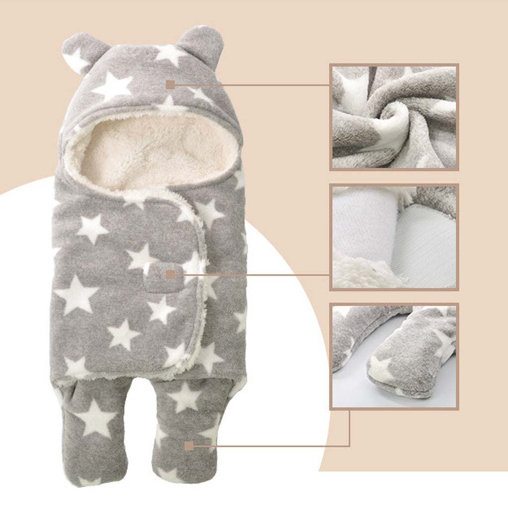 Infant Swaddle Wrap Baby Bedding Blanket Wearable Sleeping Bag Gray