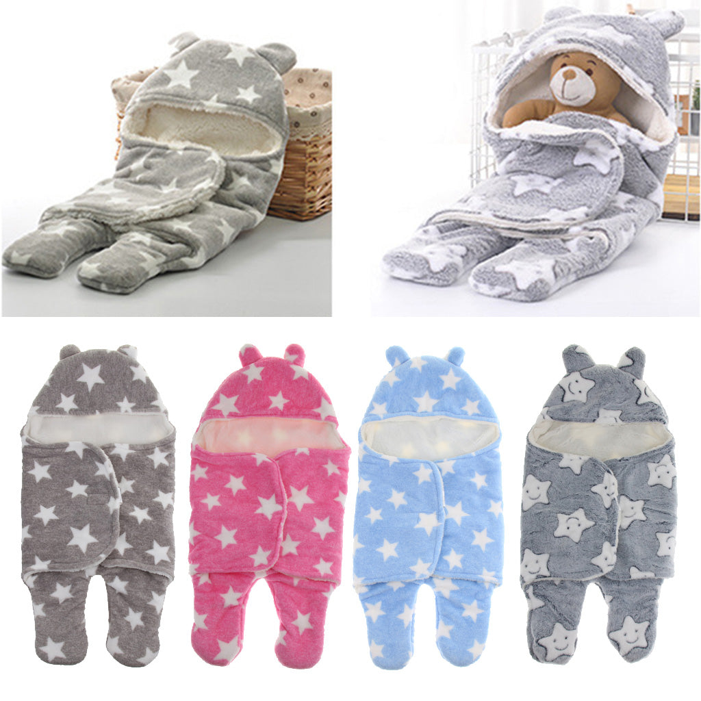 Infant Swaddle Wrap Baby Bedding Blanket Wearable Sleeping Bag Gray