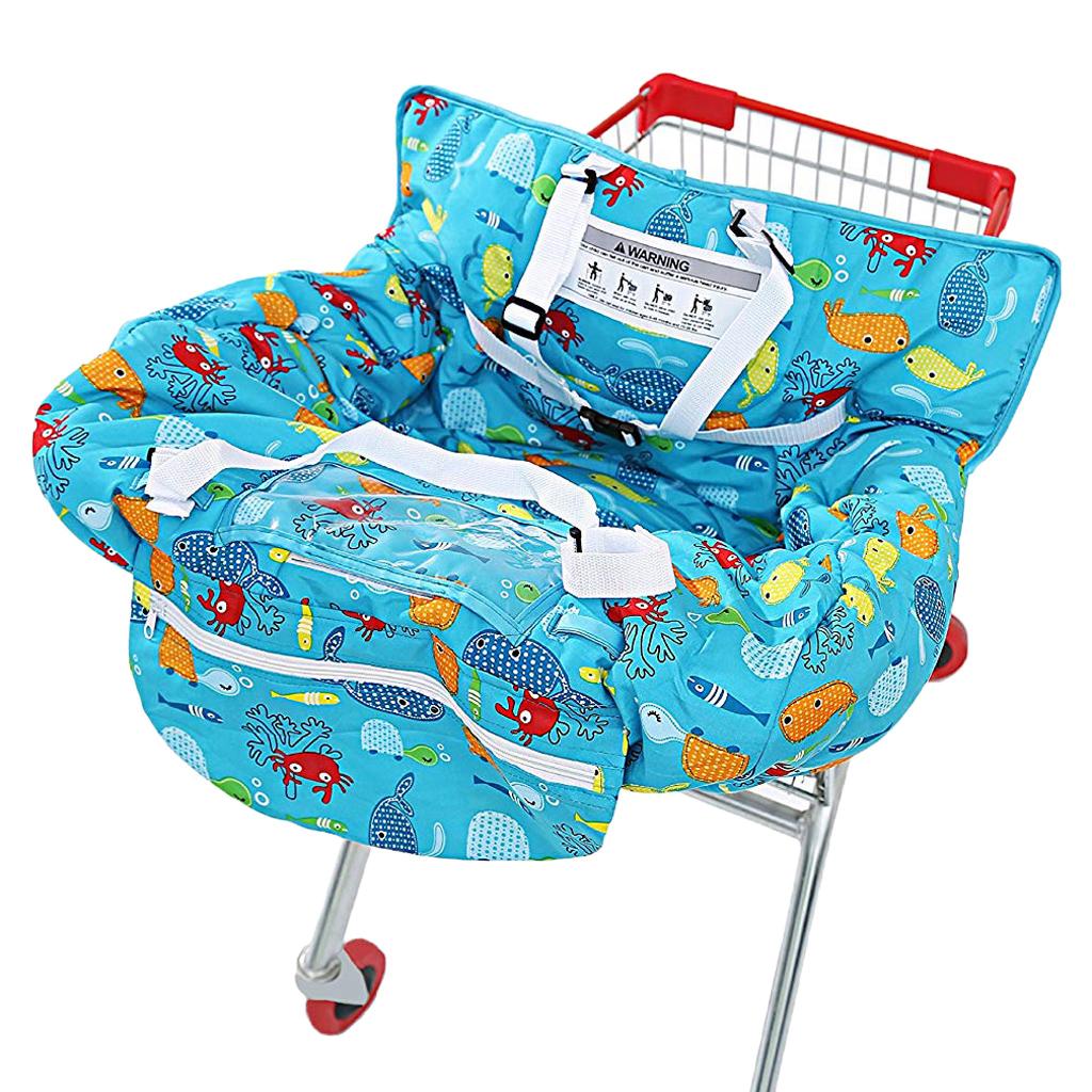 Baby Shopping Cart Seat Pad Child High Chair Cover Protector Blue