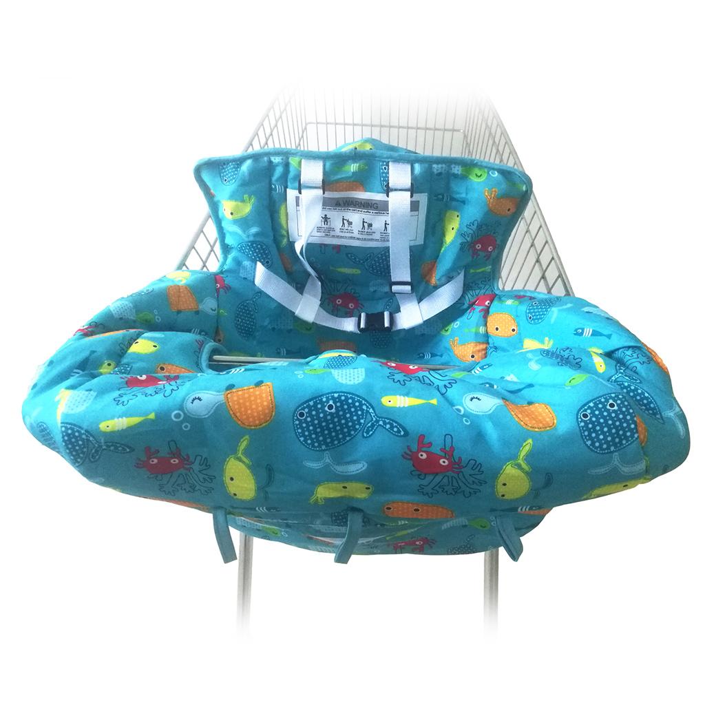 Baby Shopping Cart Seat Pad Child High Chair Cover Protector Blue