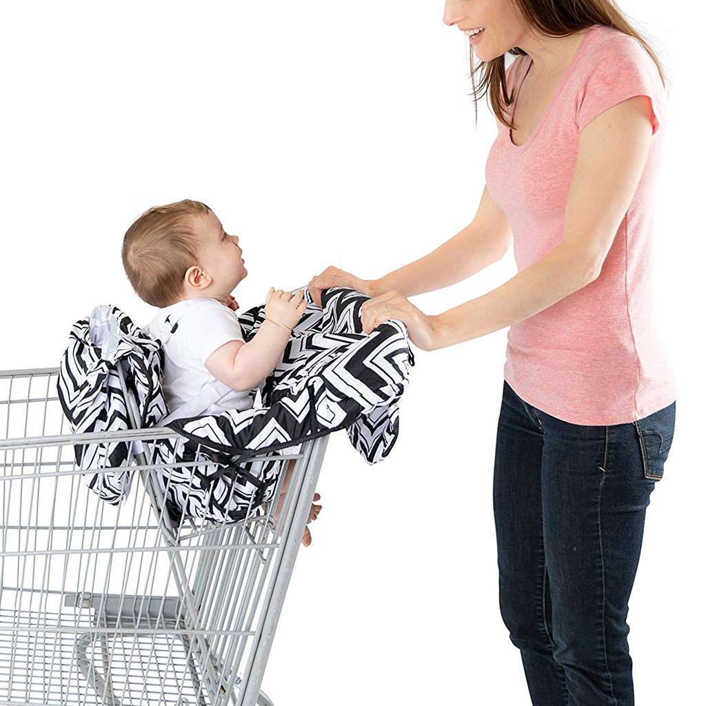 Baby Shopping Cart Seat Pad Child High Chair Cover Protector Black Wave