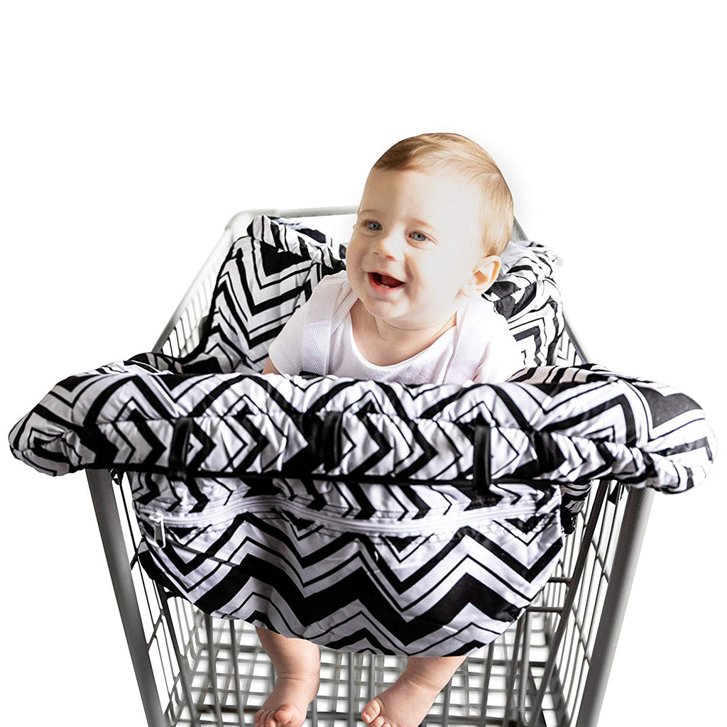 Baby Shopping Cart Seat Pad Child High Chair Cover Protector Black Wave