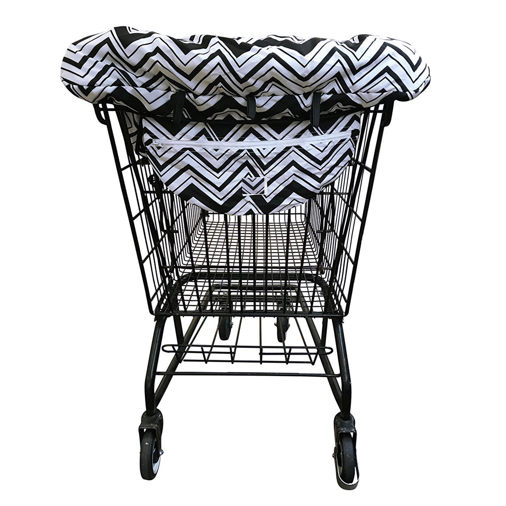 Baby Shopping Cart Seat Pad Child High Chair Cover Protector Black Wave