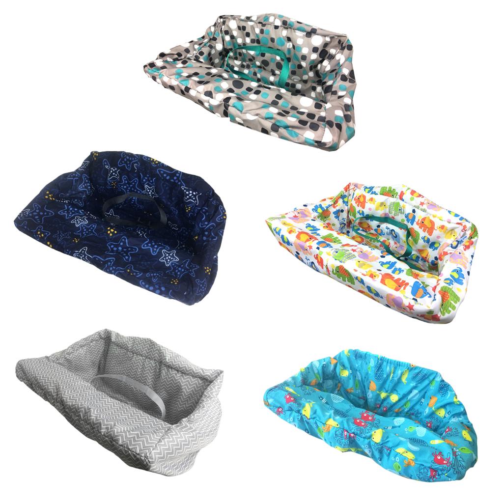 Baby Kids Shopping Cart Seat Cushion Dining Chair Cover Blue dot