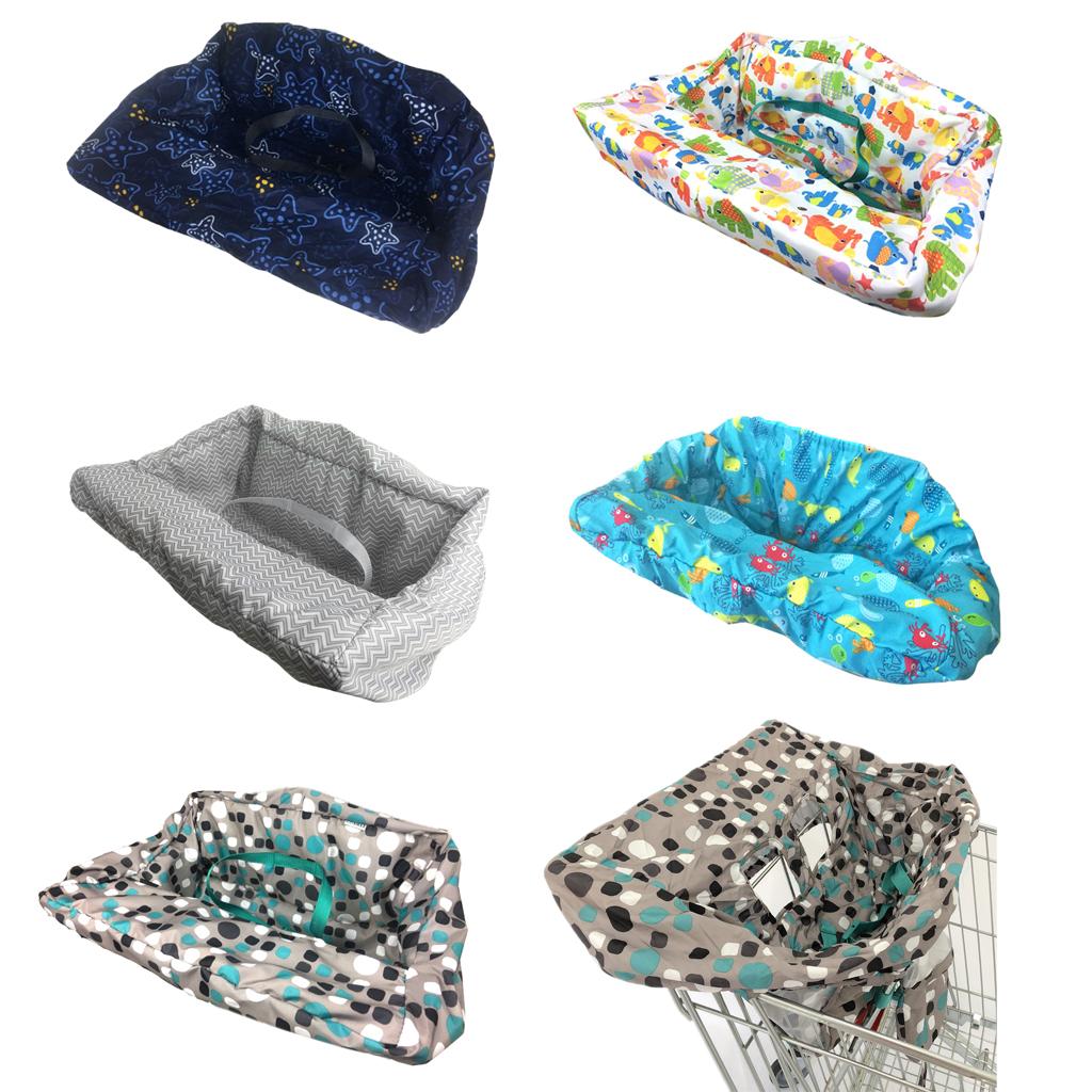 Baby Kids Shopping Cart Seat Cushion Dining Chair Cover Blue dot