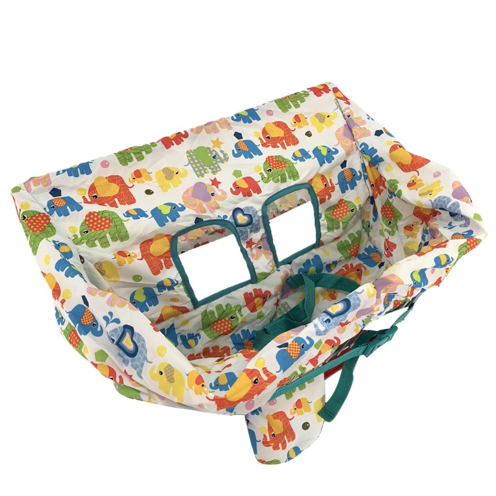 Baby Kids Shopping Cart Seat Cushion Dining Chair Cover Elephant