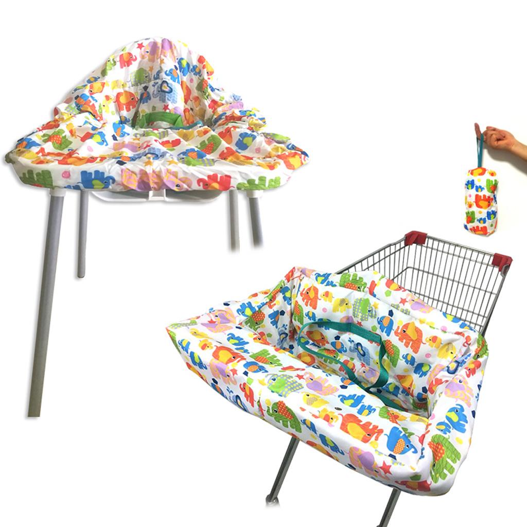 Baby Kids Shopping Cart Seat Cushion Dining Chair Cover Elephant