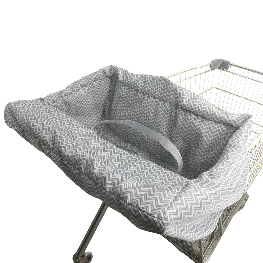 Baby Kids Shopping Cart Seat Cushion Dining Chair Cover Gray wave
