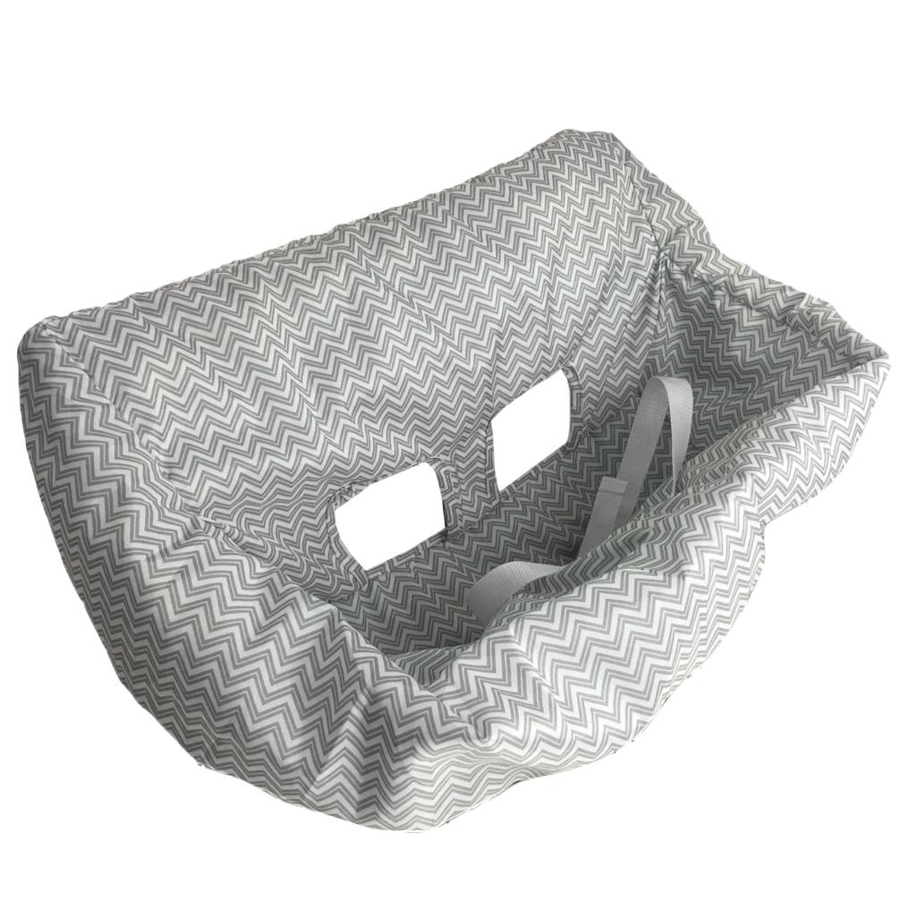 Baby Kids Shopping Cart Seat Cushion Dining Chair Cover Gray wave