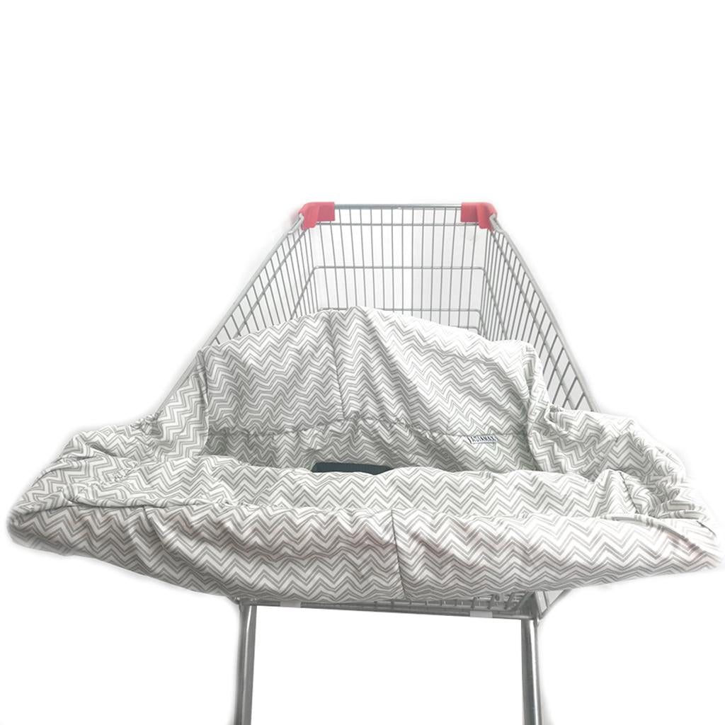 Baby Kids Shopping Cart Seat Cushion Dining Chair Cover Gray wave