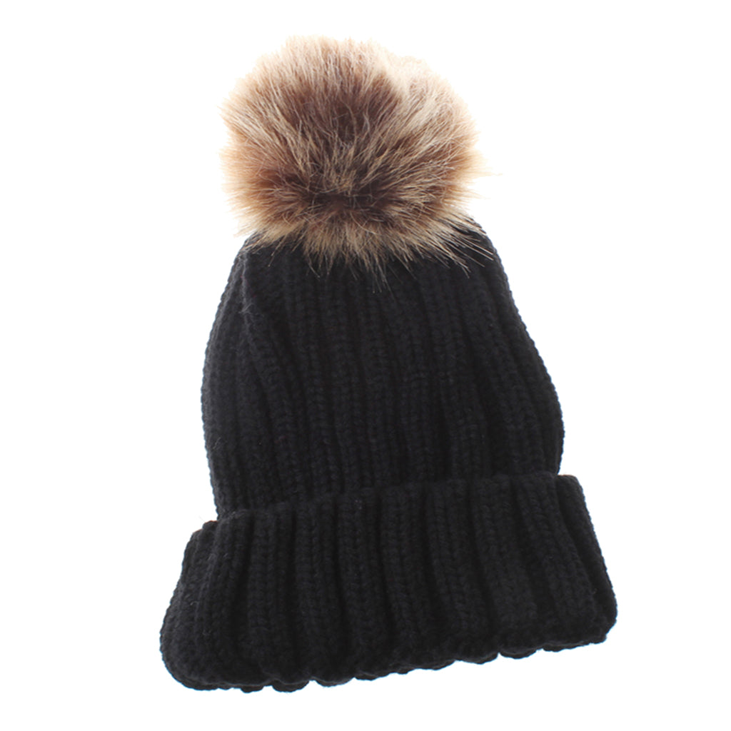 Cute Newborn Baby Girls Boys Winter Knitted Hats Warm Caps Beanies  Black