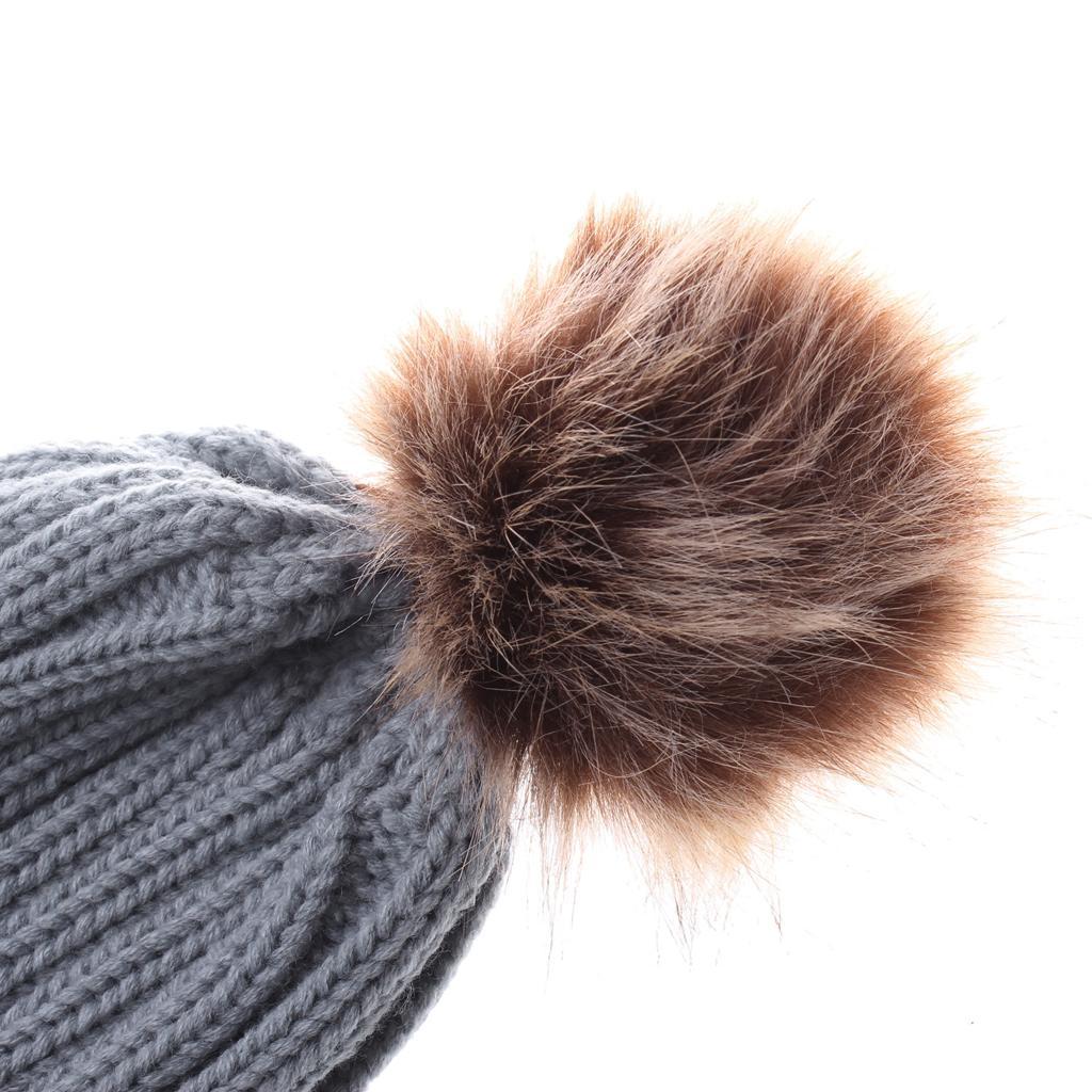 Cute Newborn Baby Girls Boys Winter Knitted Hats Warm Caps Beanies  Gray