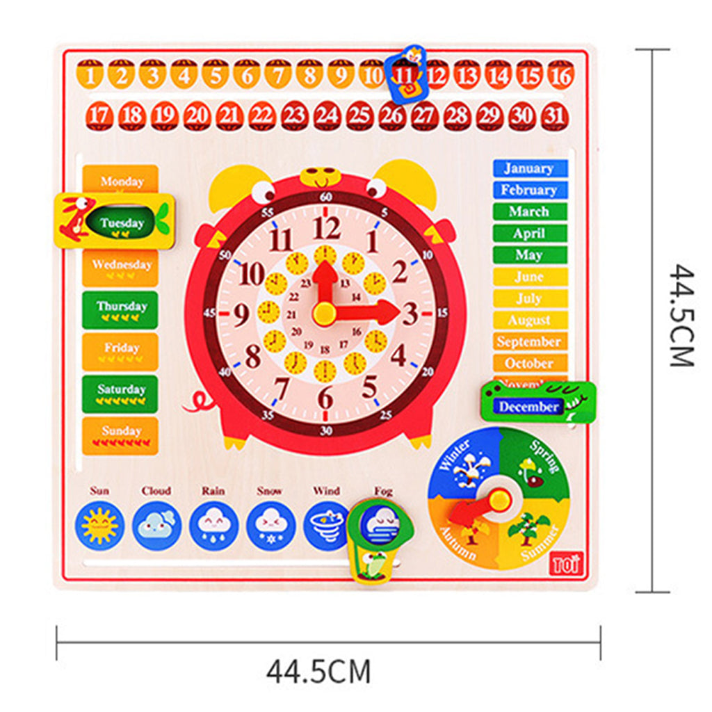 Wooden Calendar Toy Learn Calendar Time Date Weekdays Weather Seasons