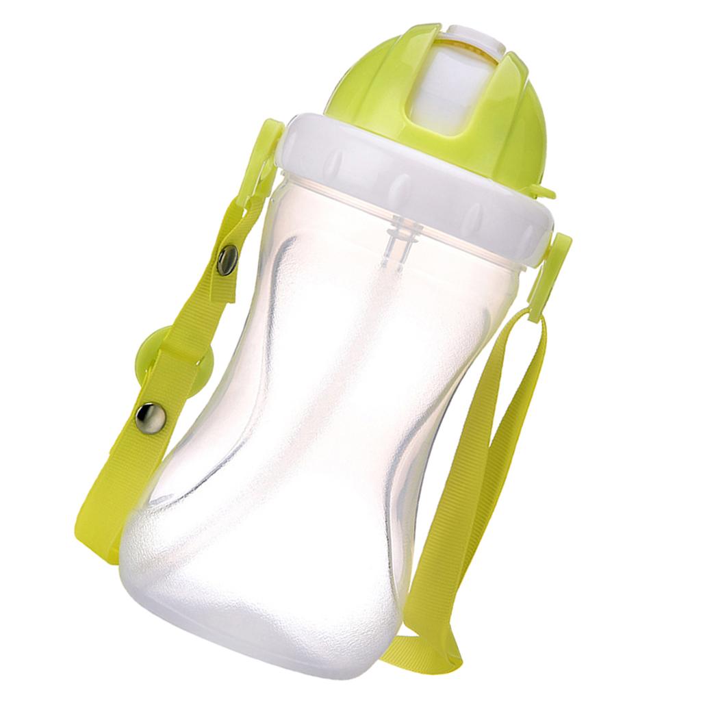 Baby Children School Drinking Water Straw Bottle Sippy Suction Cup Green 1