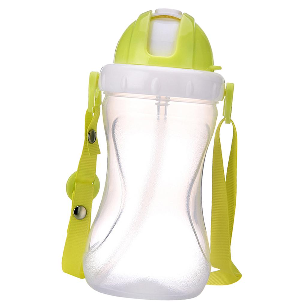 Baby Children School Drinking Water Straw Bottle Sippy Suction Cup Green 1