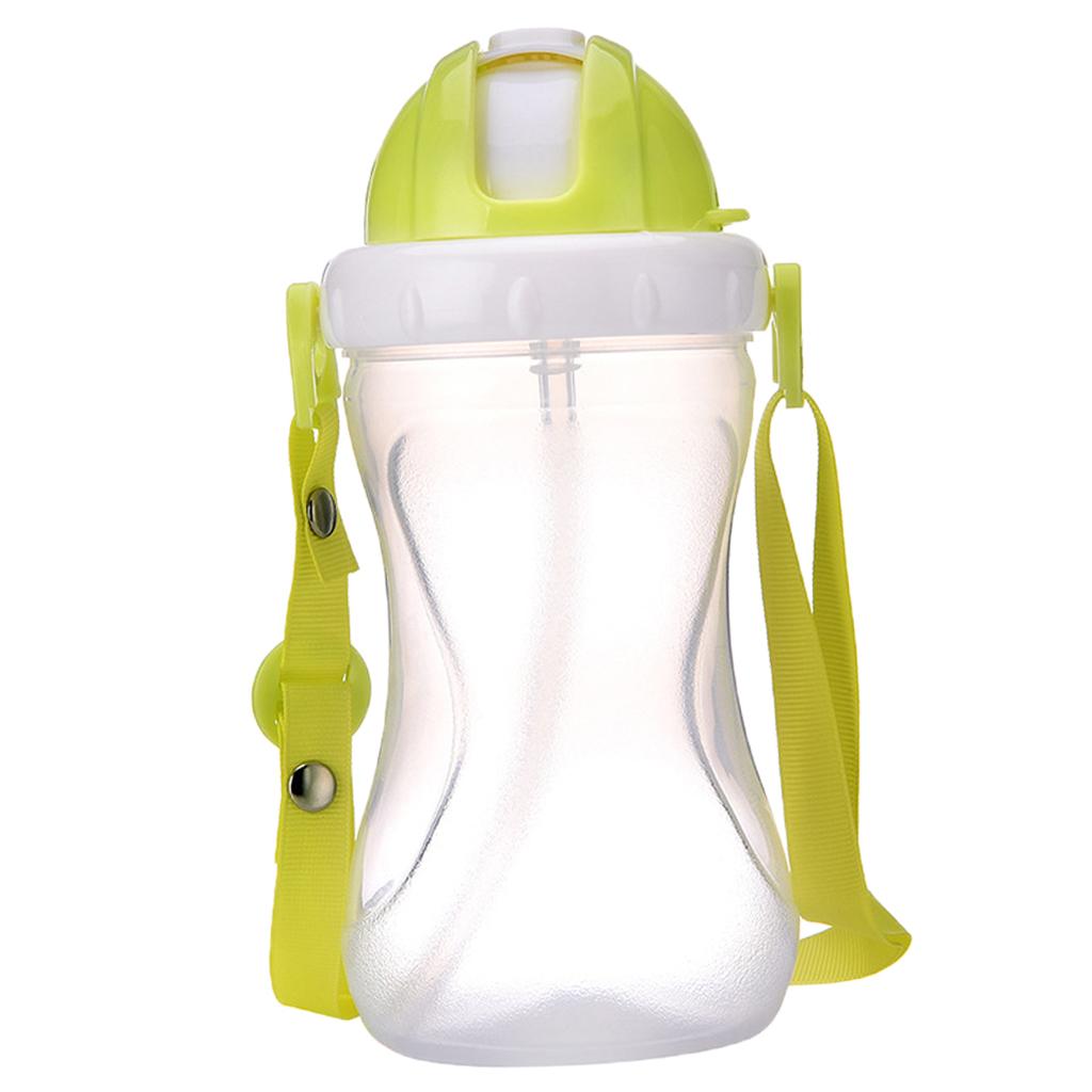 Baby Children School Drinking Water Straw Bottle Sippy Suction Cup Green 1