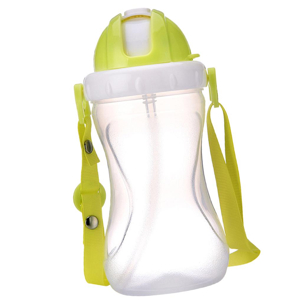 Baby Children School Drinking Water Straw Bottle Sippy Suction Cup Green 1