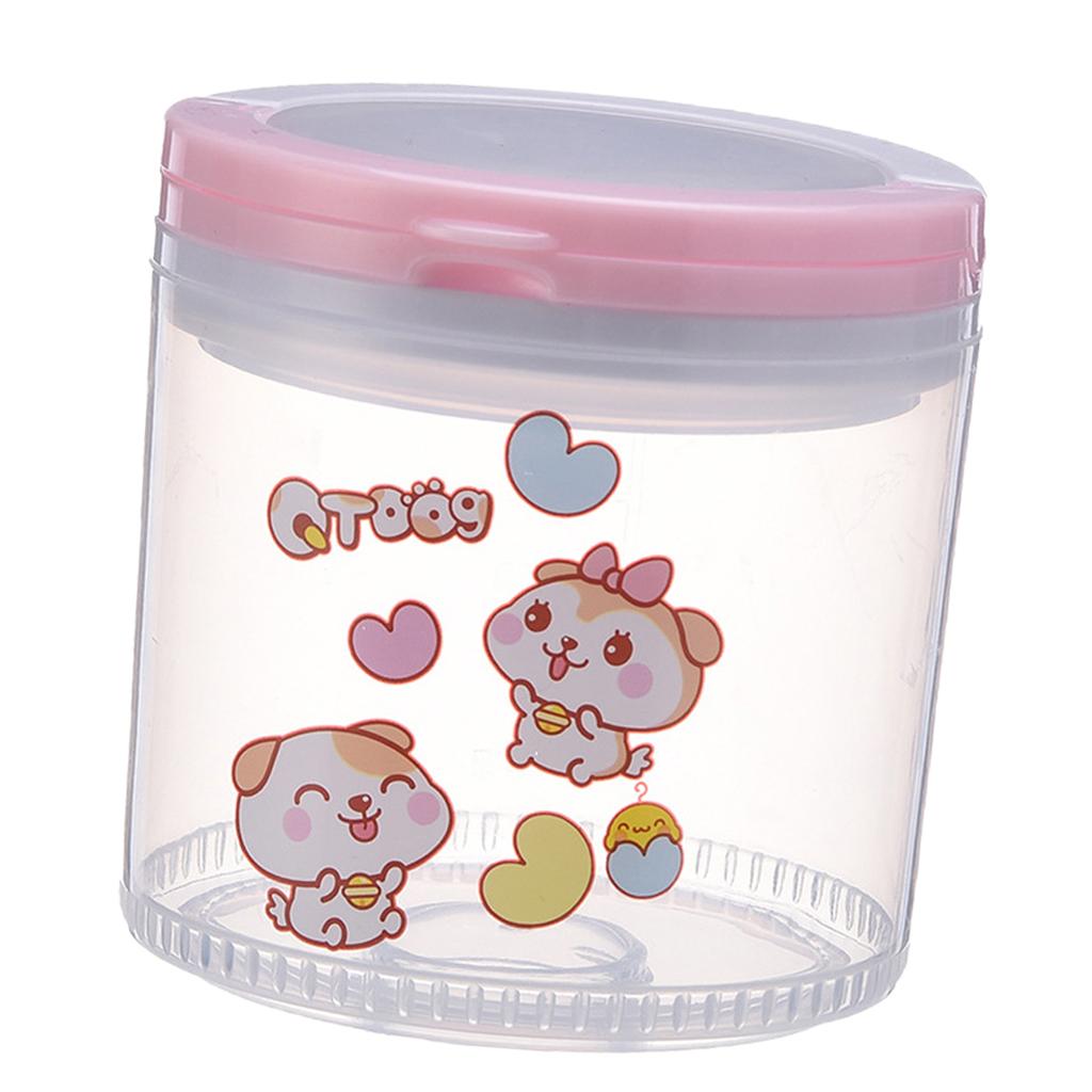 Baby Kids Large Capacity Milk Powder Cartoon Box Snack Containers Pink