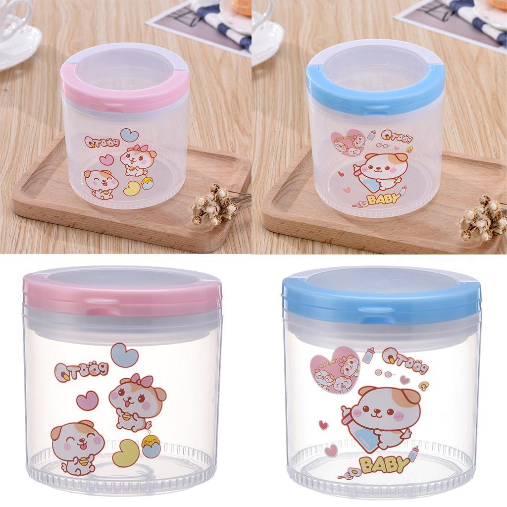 Baby Kids Large Capacity Milk Powder Cartoon Box Snack Containers Pink