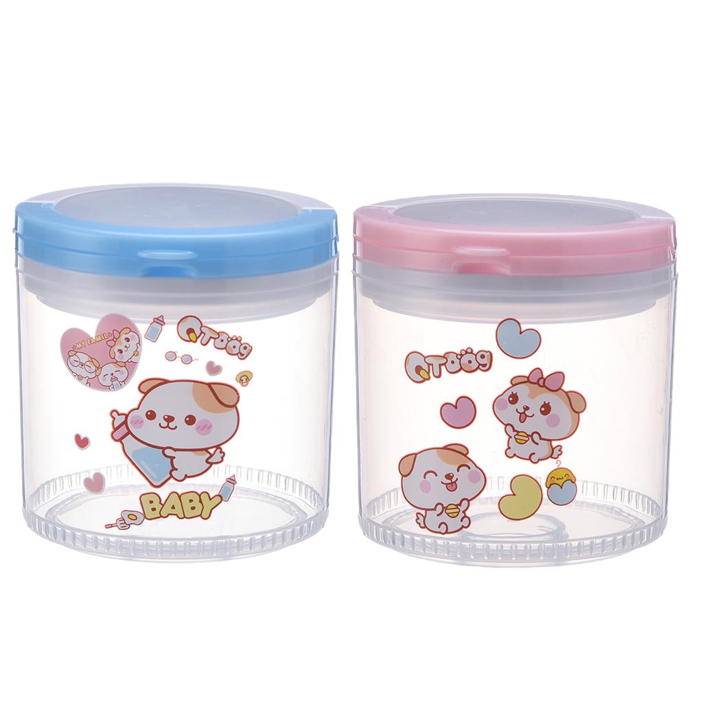 Baby Kids Large Capacity Milk Powder Cartoon Box Snack Containers Pink