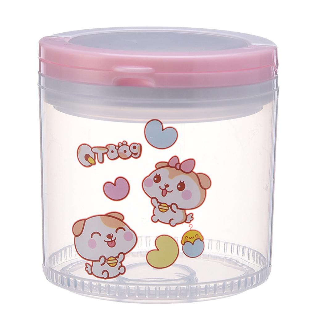 Baby Kids Large Capacity Milk Powder Cartoon Box Snack Containers Pink