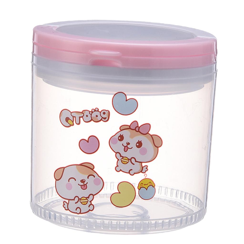 Baby Kids Large Capacity Milk Powder Cartoon Box Snack Containers Pink