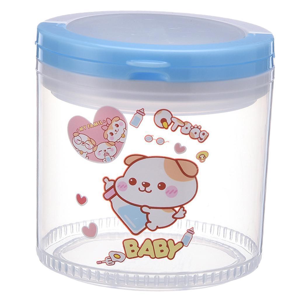 Baby Kids Large Capacity Milk Powder Cartoon Box Snack Containers Blue