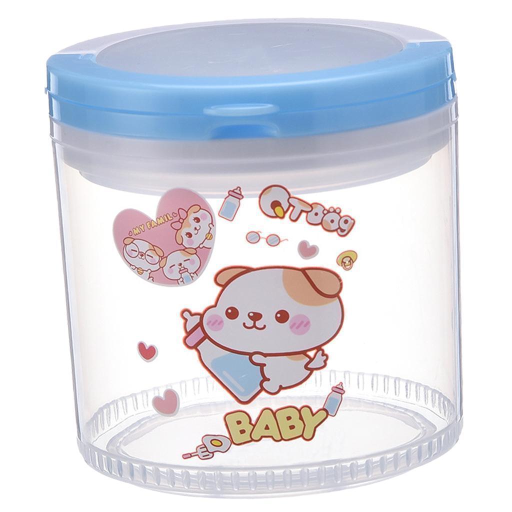 Baby Kids Large Capacity Milk Powder Cartoon Box Snack Containers Blue