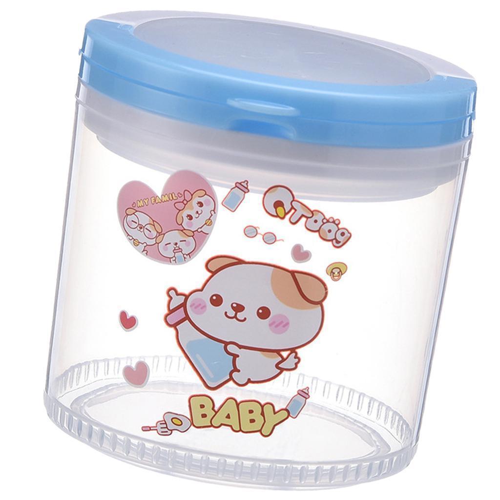 Baby Kids Large Capacity Milk Powder Cartoon Box Snack Containers Blue