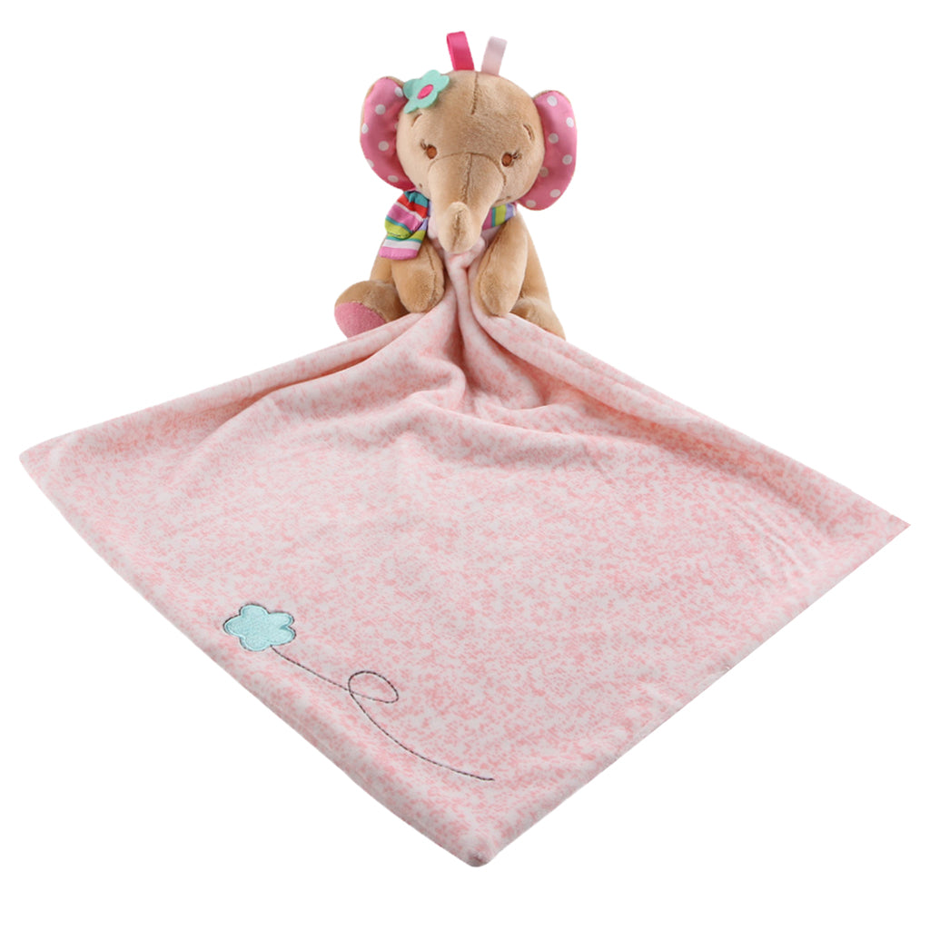 Baby Animals Security Blanket Plush Comforter Sleep Stuffed Toy Elephant