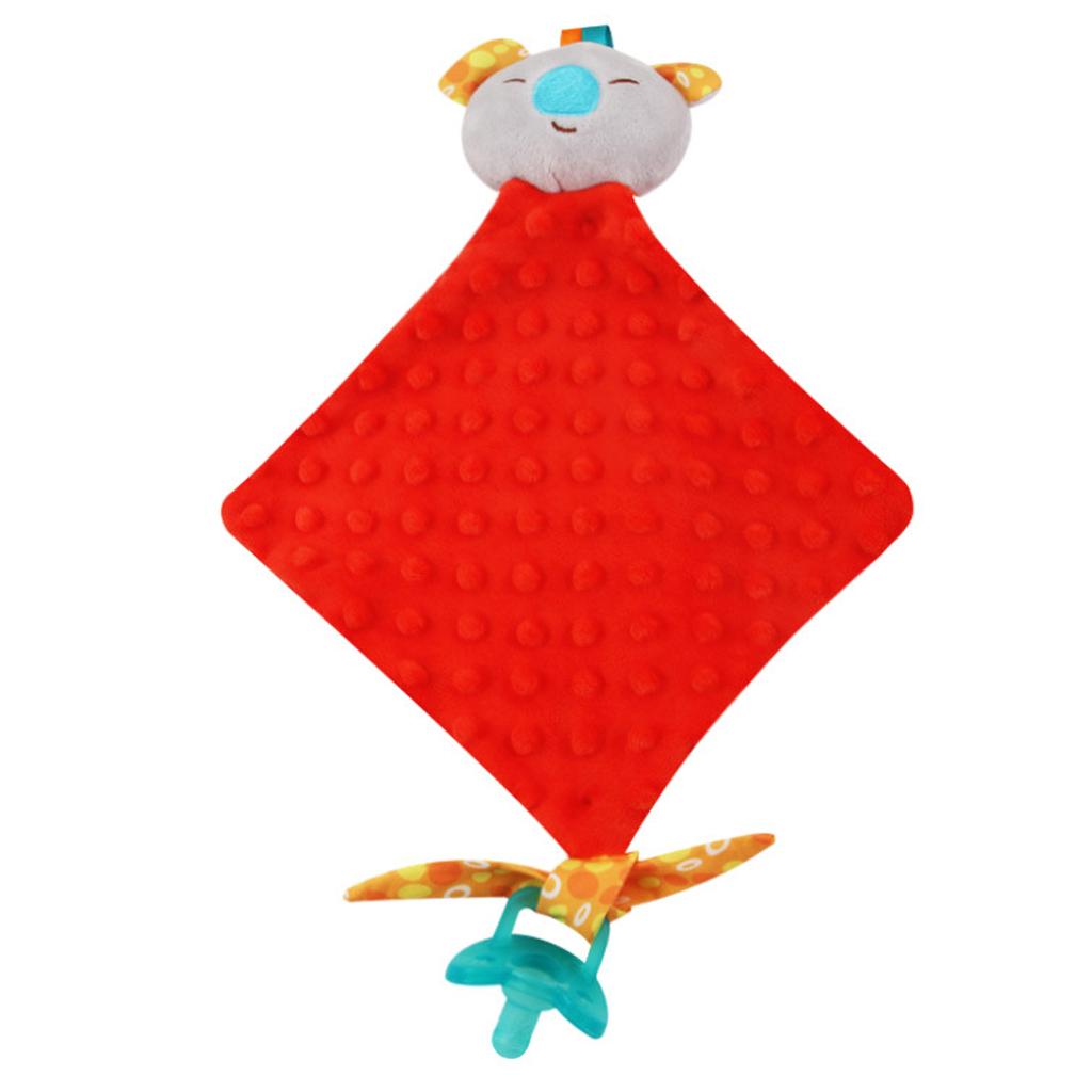 Baby Kids Teething Blanket Soft Animal Plush Security Tag Blankets Red