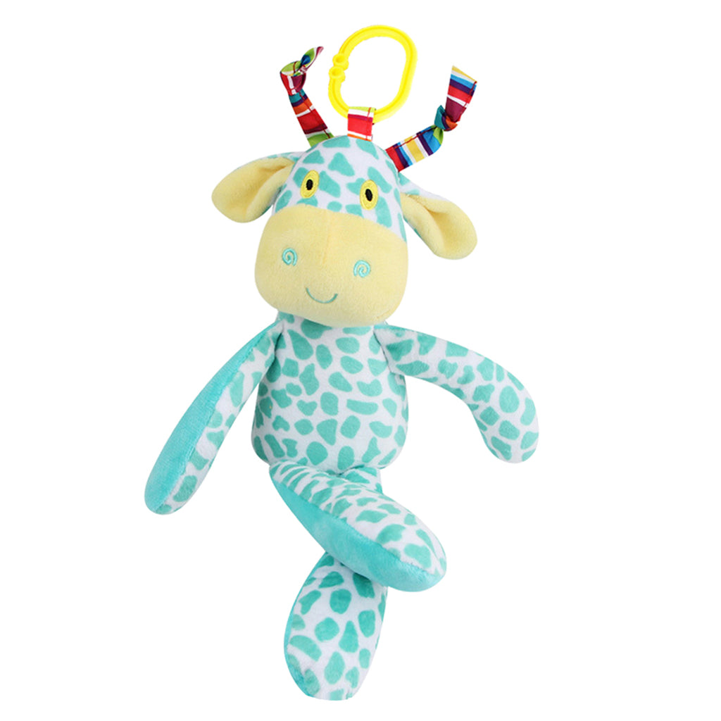 Cartoon Plush Baby Infant Nursing Bed Stroller Pram Hanging Rattle Blue
