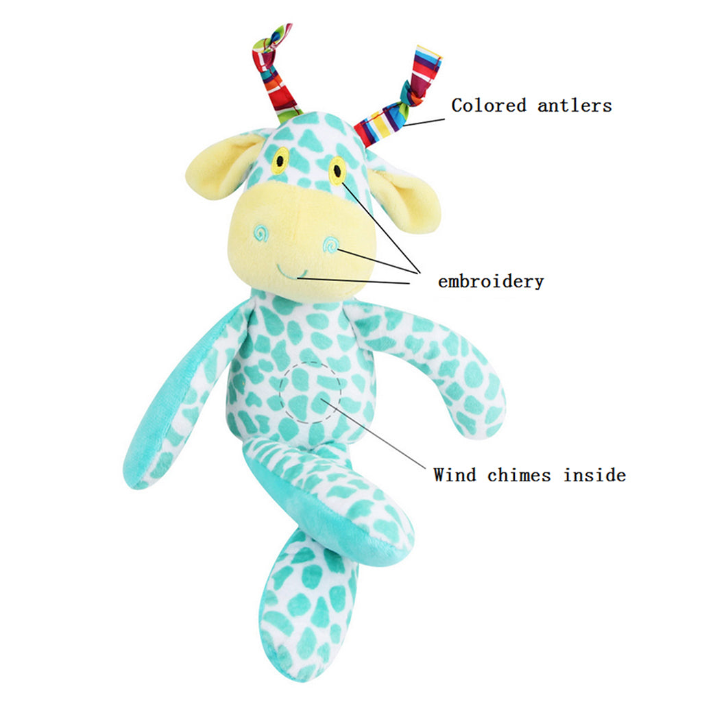 Cartoon Plush Baby Infant Nursing Bed Stroller Pram Hanging Rattle Blue