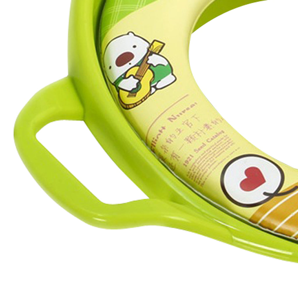 Soft Padded Potty Training Seat Kids Baby Toilet With Handles Green