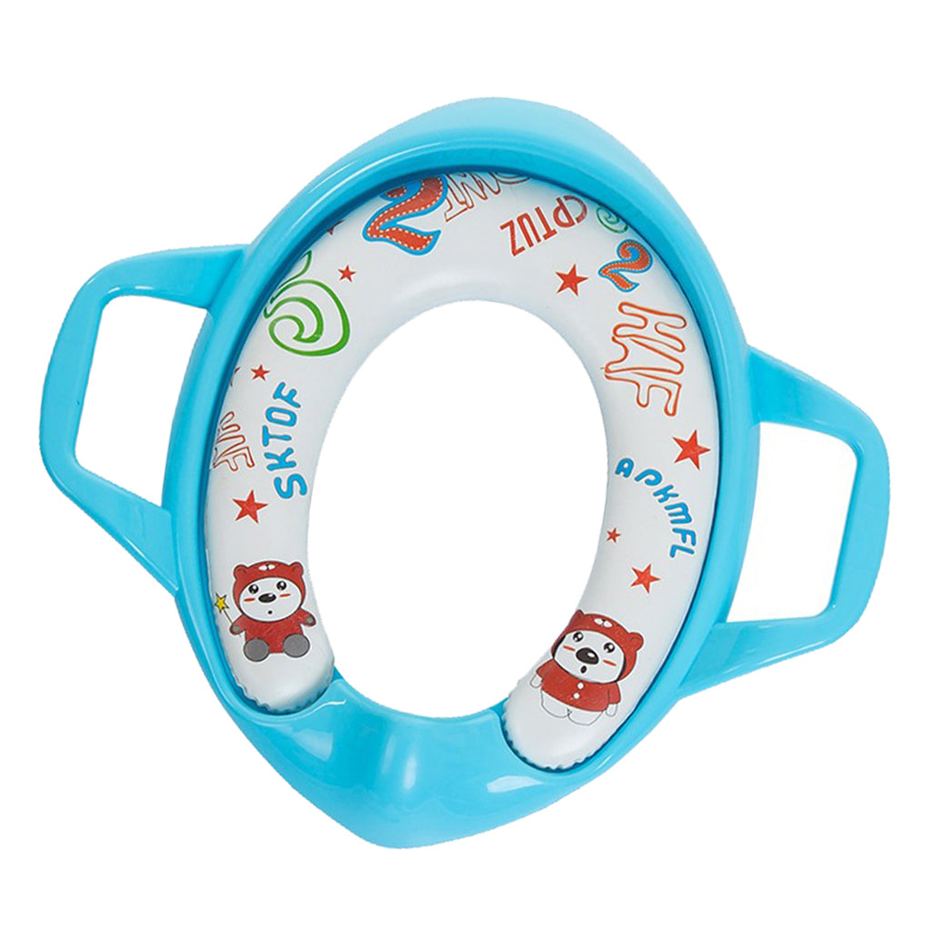 Soft Padded Potty Training Seat Kids Baby Toilet With Handles Blue