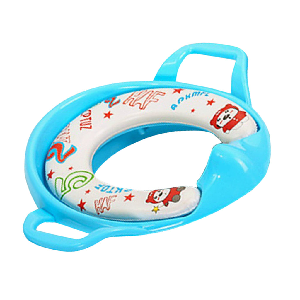 Soft Padded Potty Training Seat Kids Baby Toilet With Handles Blue