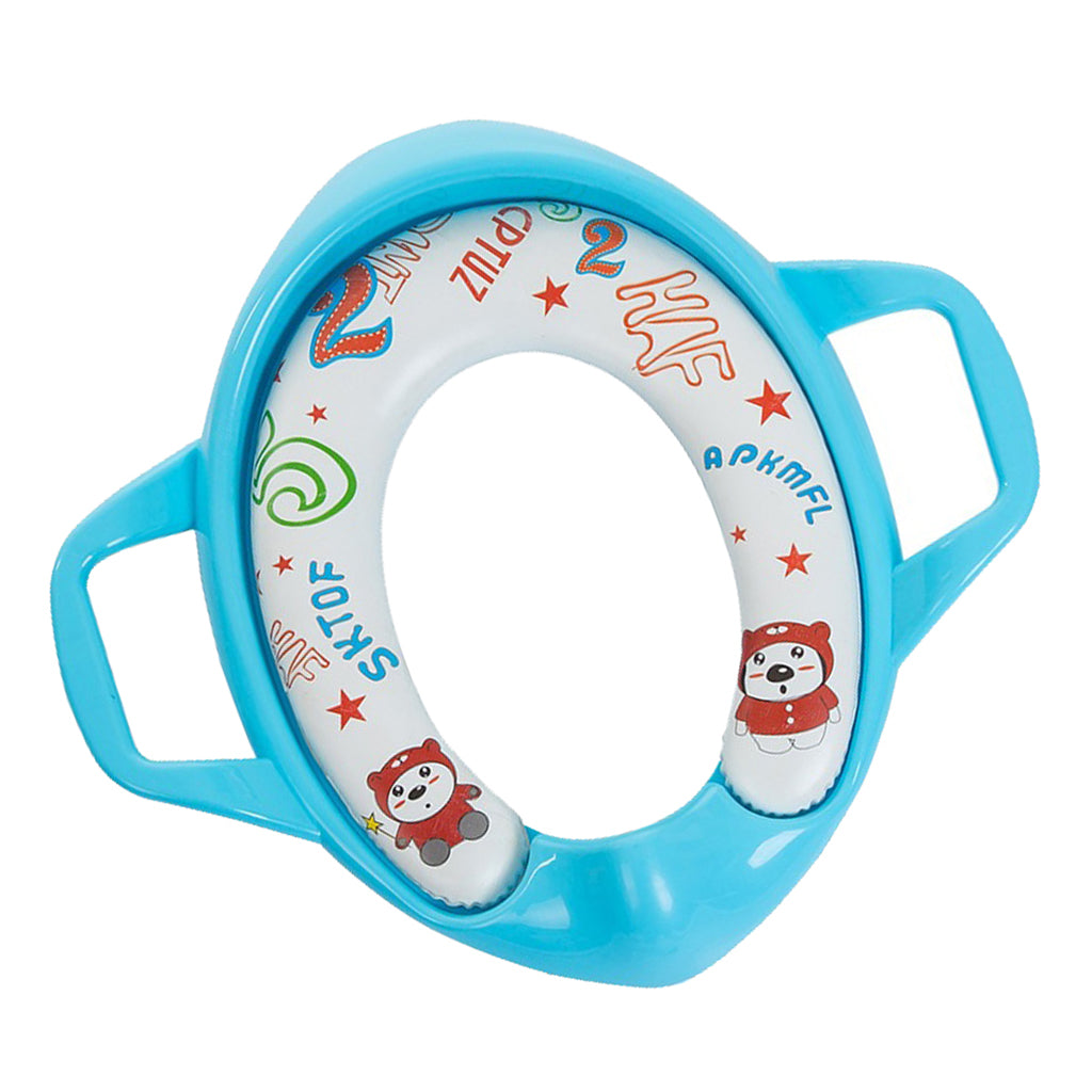 Soft Padded Potty Training Seat Kids Baby Toilet With Handles Blue