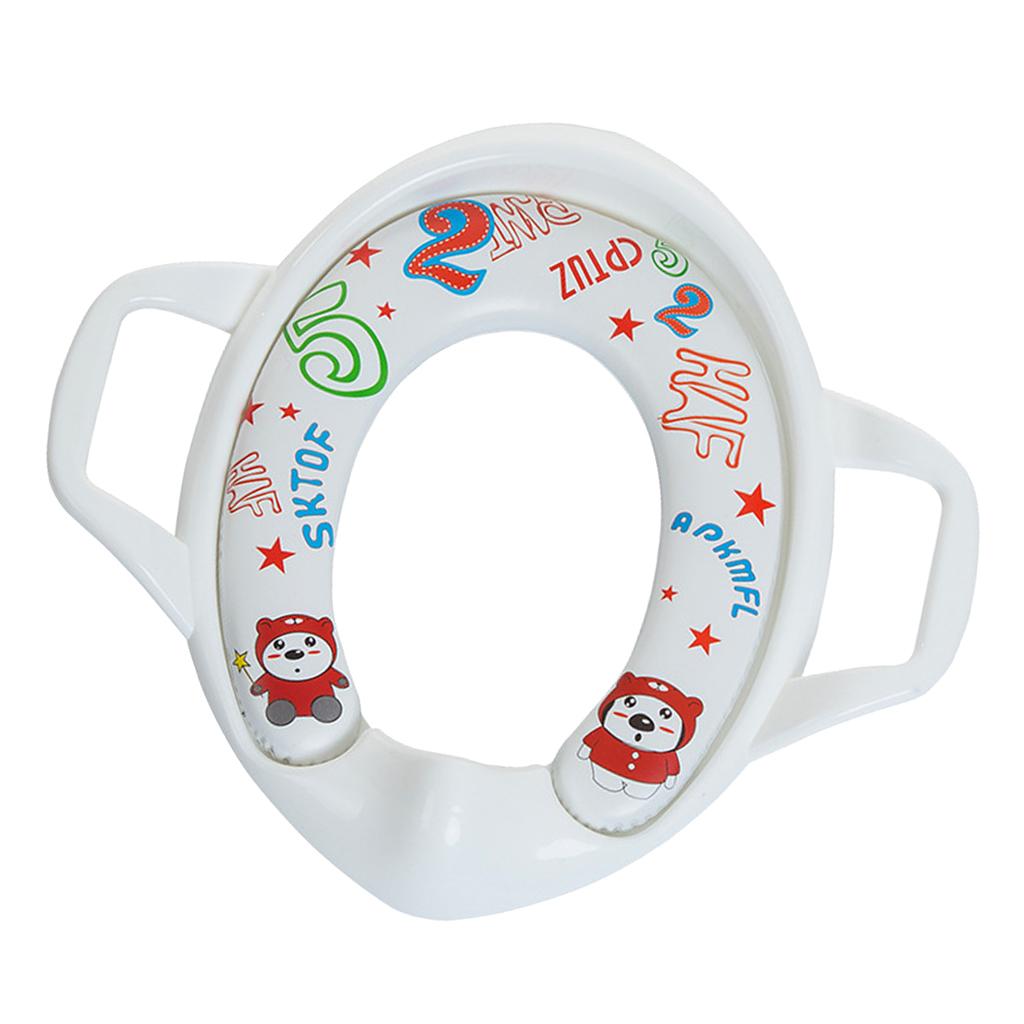 Soft Padded Potty Training Seat Kids Baby Toilet With Handles White