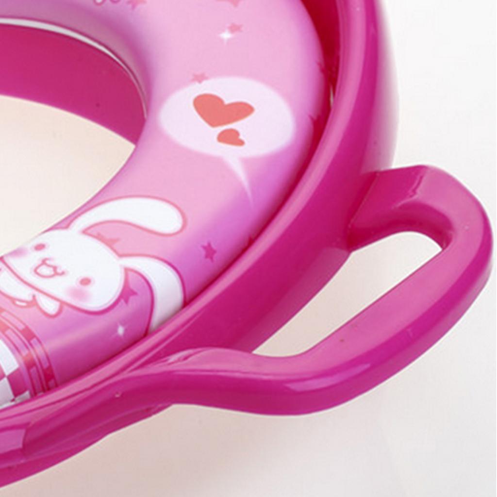 Soft Padded Potty Training Seat Kids Baby Toilet With Handles Rose Red