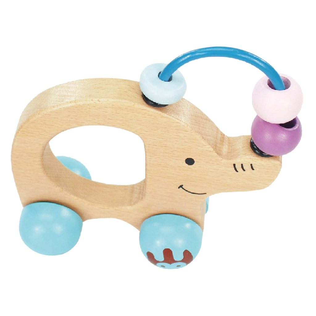 Wooden Grasp Elephant Kids Toddlers Activity Center w/ Bead Maze Toy Gift