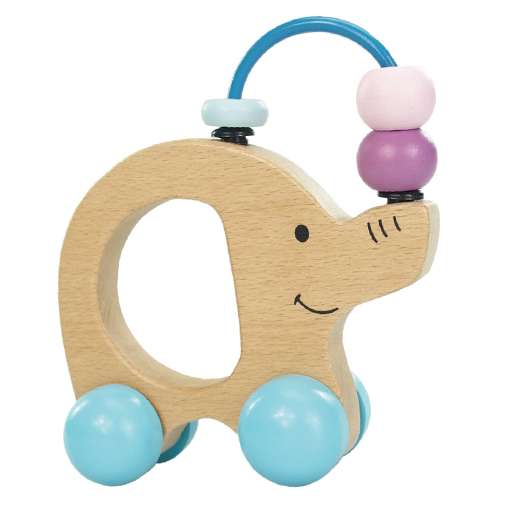 Wooden Grasp Elephant Kids Toddlers Activity Center w/ Bead Maze Toy Gift