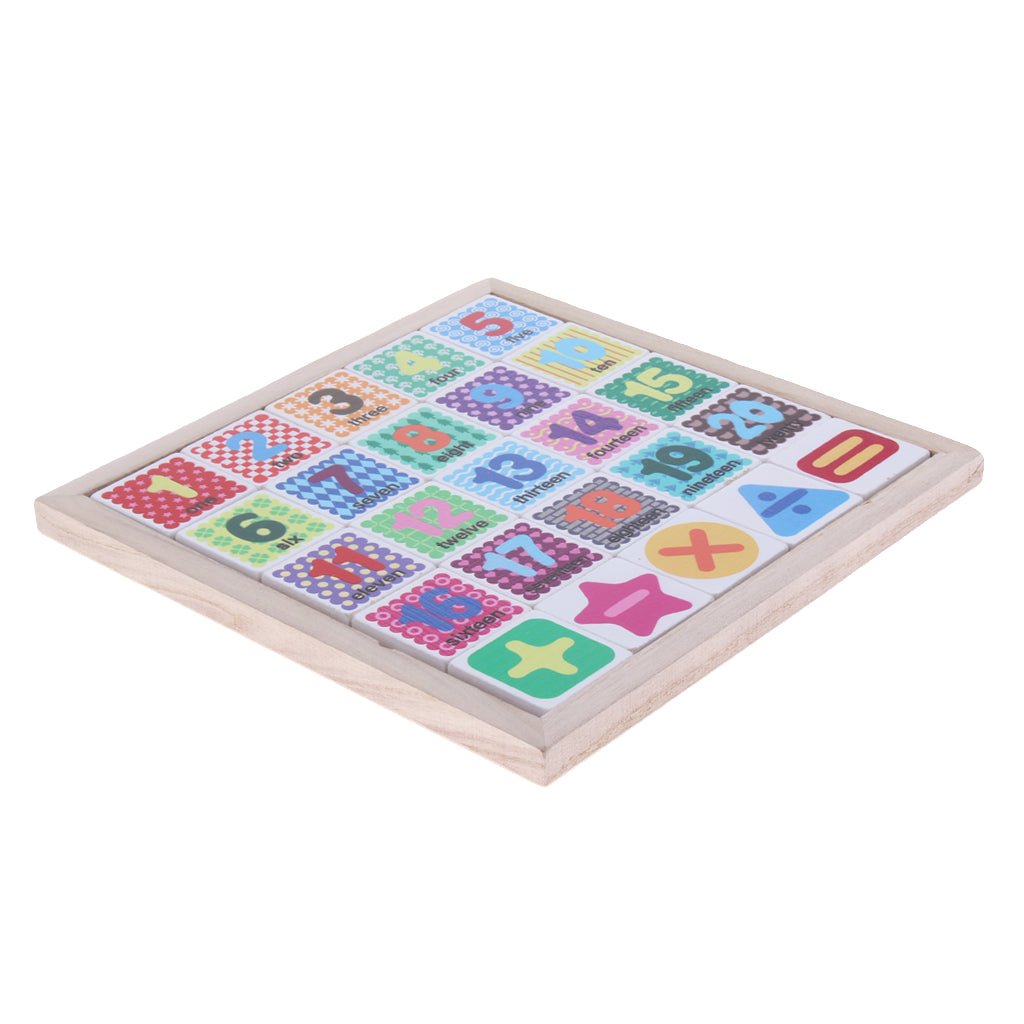 Wooden Digital Numbers & Alphabet Jigsaw Puzzle Blocks Kids Education Toy